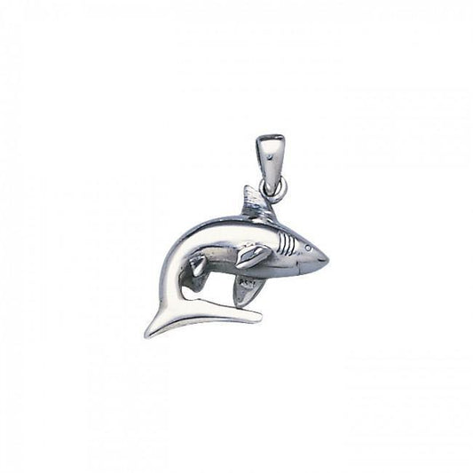 Great White Shark Sterling Silver Pendant TP1515 - Wholesale Jewelry