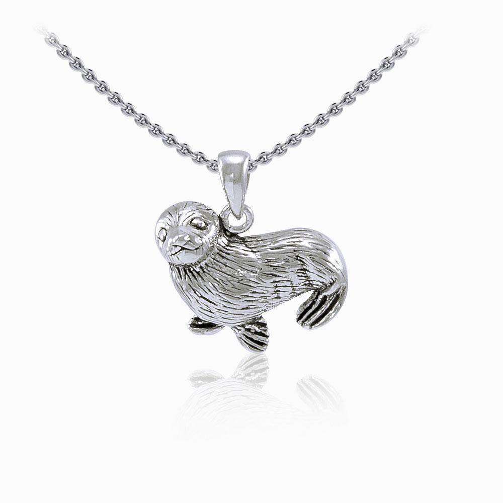 Sitting Seal Silver Pendant TP1519 Pendant