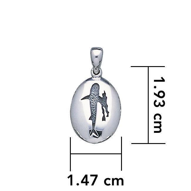 Diver and Whale Shark Silver Pendant TP1521 - Wholesale Jewelry
