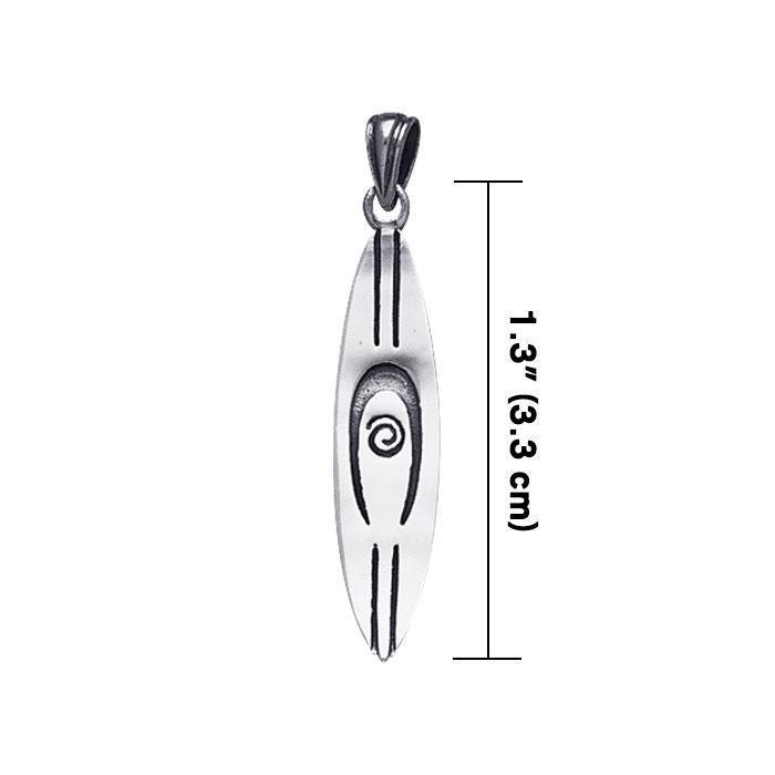 Swirl Surfboard Silver Pendant TP1575 Pendant