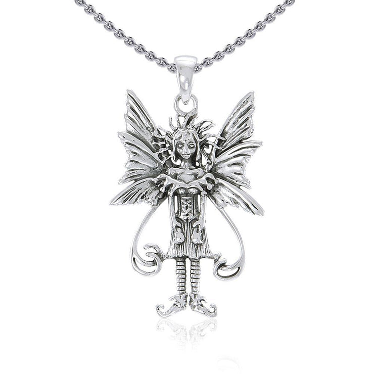 Amy Brown Caffeine Overload Fairy Sterling Silver Jewelry Pendant TP1661 Pendant