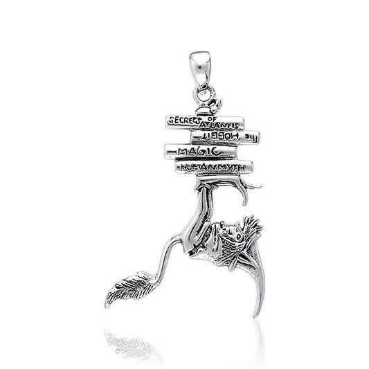 Amy Brown Goblin Bookworm ~ Sterling Silver Jewelry Pendant TP1662 Pendant