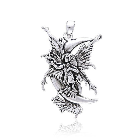 Amy Brown Stargazer Moon Fairy ~ Sterling Silver Jewelry Pendant TP1667 Pendant
