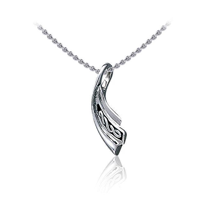 TP1695  Contemporary Celtic Knotwork Sterling Silver Pendant Jewelry Pendant