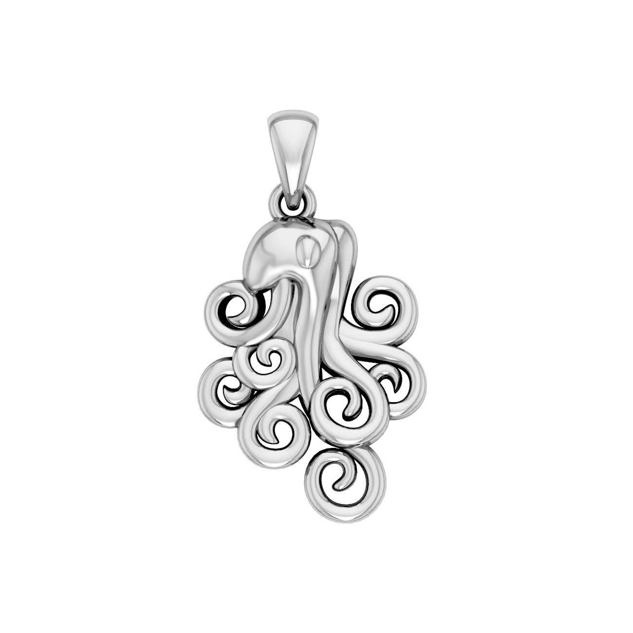 A mystical flexibility ~ Sterling Silver Octopus Pendant Jewelry TP1706 - peterstone.dropshipping