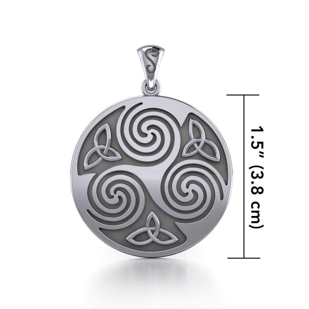 A potent representation of harmony and intricacy ~ Large Sterling Silver Celtic Triquetra Pendant Jewelry TP197 Pendant