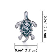 Aboriginal inspired Turtle Sterling Silver Pendant TP2326