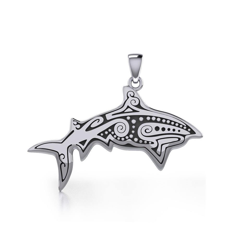 Aboriginal Shark Silver Pendant TP2329 Pendant