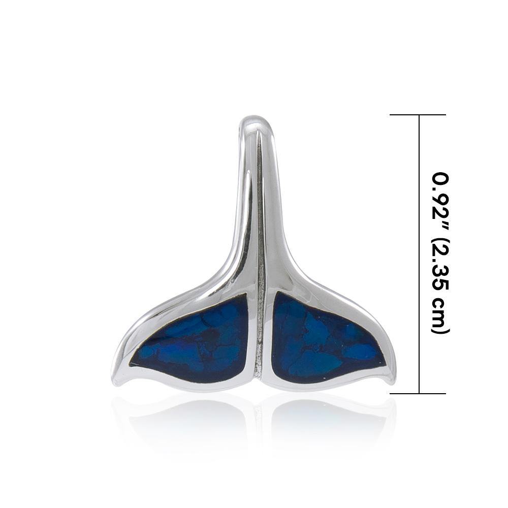 Inlaid Whale Tail Silver Pendant TP2333 Pendant