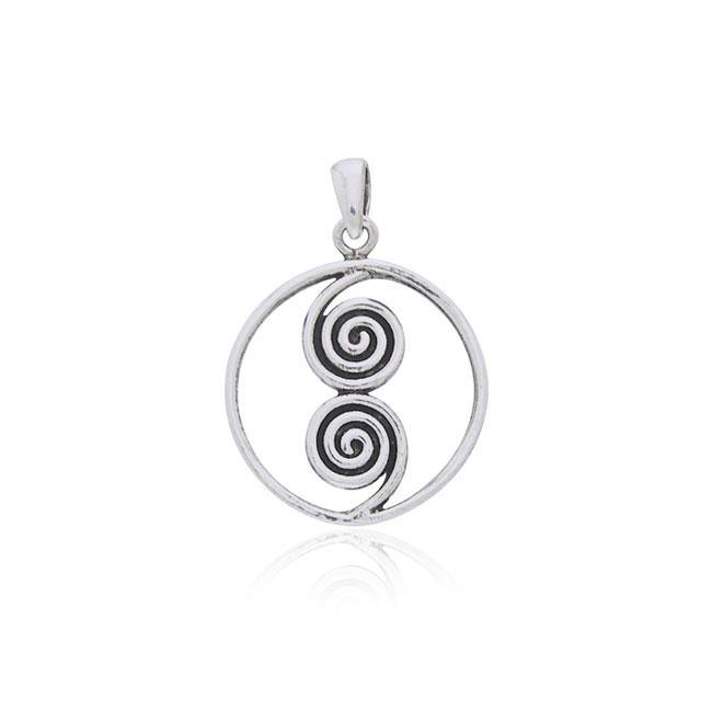 The Celtic Double Spiral Silver Pendant TP234 Pendant