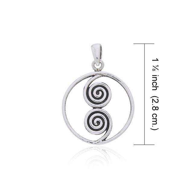 The Celtic Double Spiral Silver Pendant TP234 Pendant