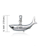 A grand symbolism of the ocean ~ Sterling Silver Jewelry Shark Pendant TP2630 Pendant