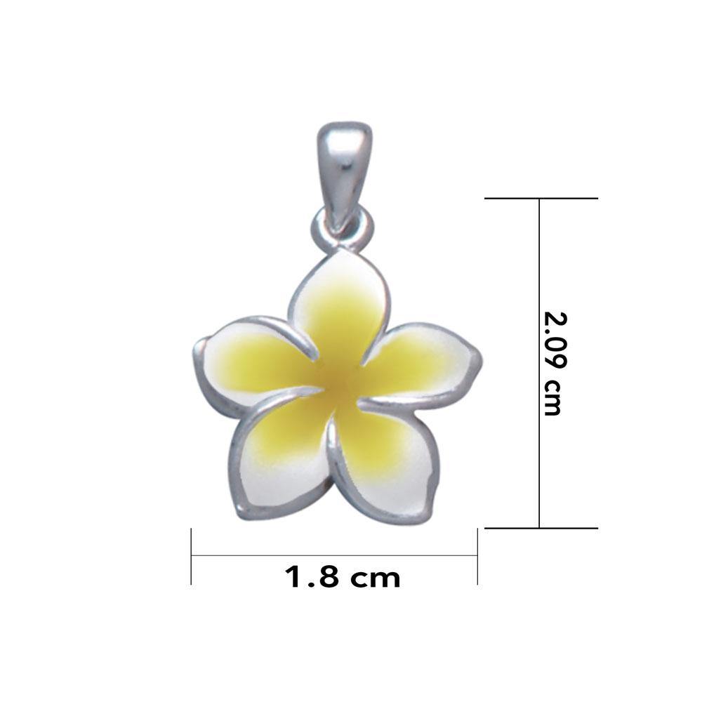 Plumeria - Hawaii National Flower Silver Large Pendant TP2648-E - Wholesale Jewelry