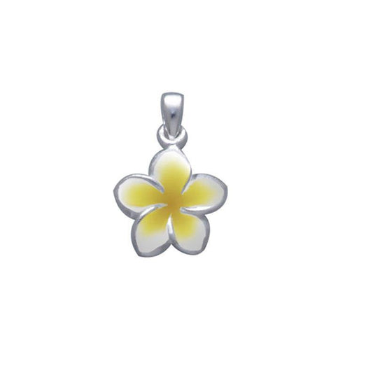 Plumeria - Hawaii National Flower Silver Small Pendant TP2655-E - Wholesale Jewelry