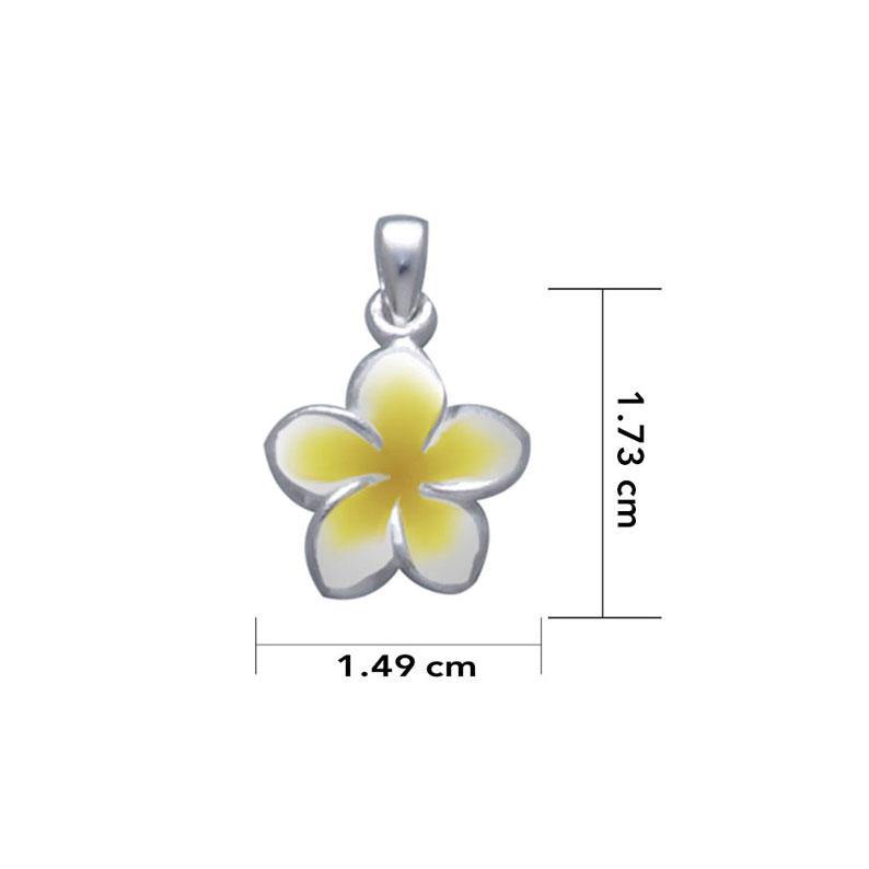 Plumeria - Hawaii National Flower Silver Small Pendant TP2655-E - Wholesale Jewelry
