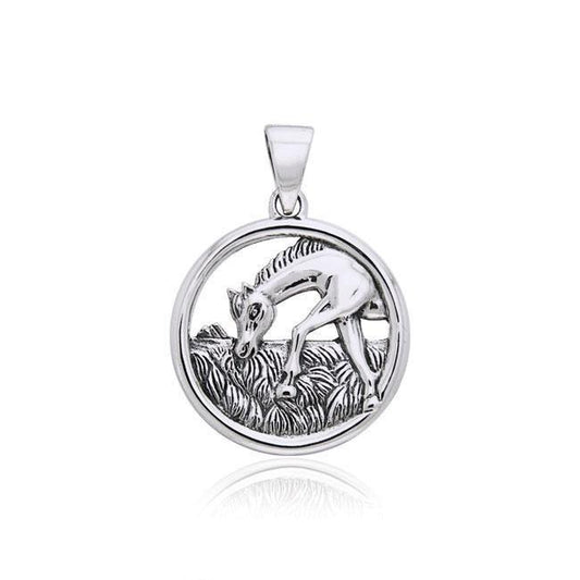 Grazing Horse Silver Pendant TP2810 Pendant