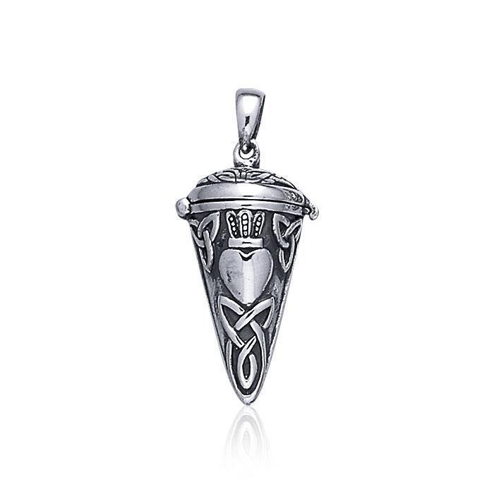 The greatness of love ~  Celtic Knotwork Irish Claddagh Sterling Silver Pendulum Pendant TP2855 Pendant