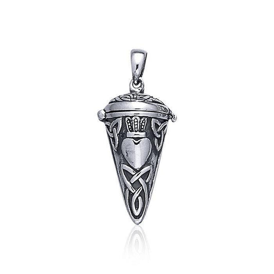 The greatness of love ~  Celtic Knotwork Irish Claddagh Sterling Silver Pendulum Pendant TP2855 Pendant