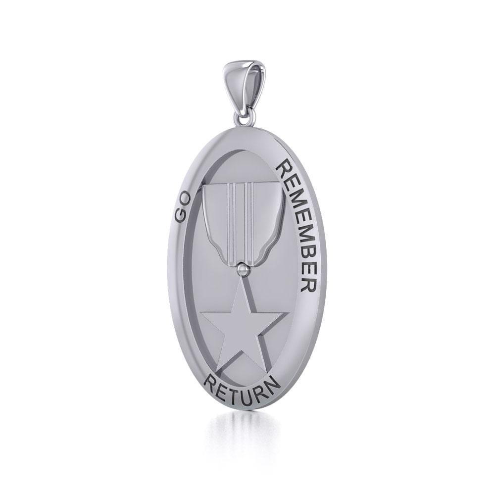 Military Medallion Silver Pendant TP2916 - Wholesale Jewelry