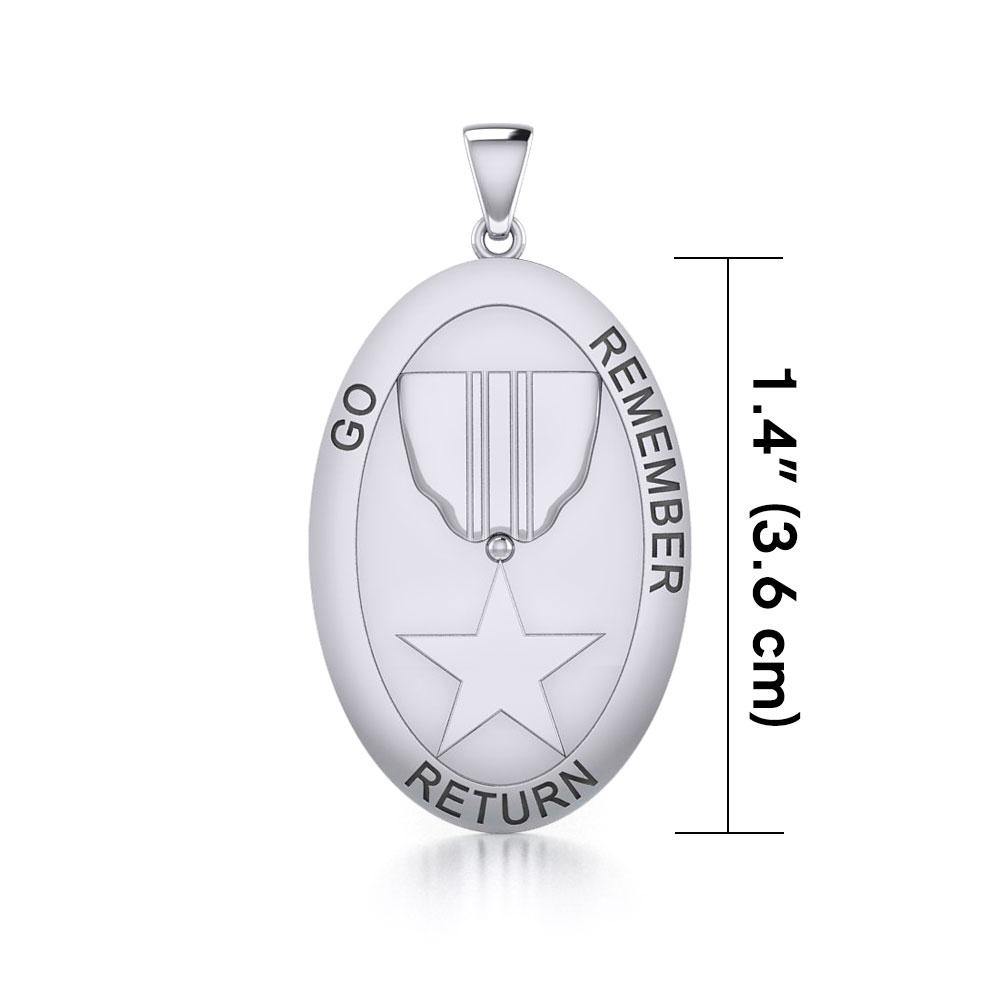 Military Medallion Silver Pendant TP2916 - Wholesale Jewelry