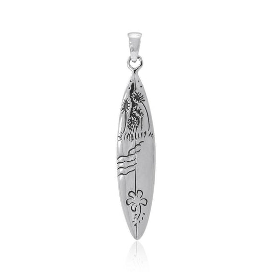 Nature’s love ~ Sterling Silver Surf Pendant Jewelry TP2940 Pendant