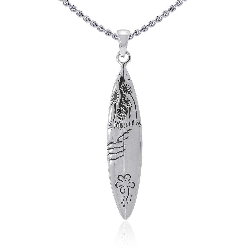 Nature’s love ~ Sterling Silver Surf Pendant Jewelry TP2940 Pendant