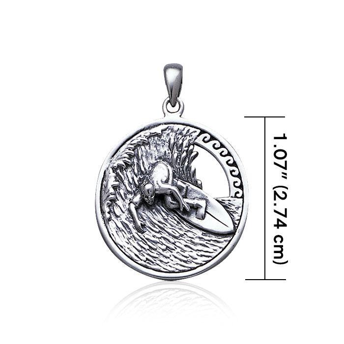 Surf up ~ Sterling Silver Pendant Jewelry TP2942 Pendant