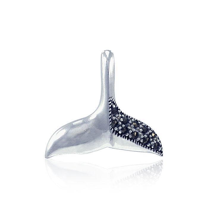 Marcasite Whale Tail Silver Pendant TP296 Pendant