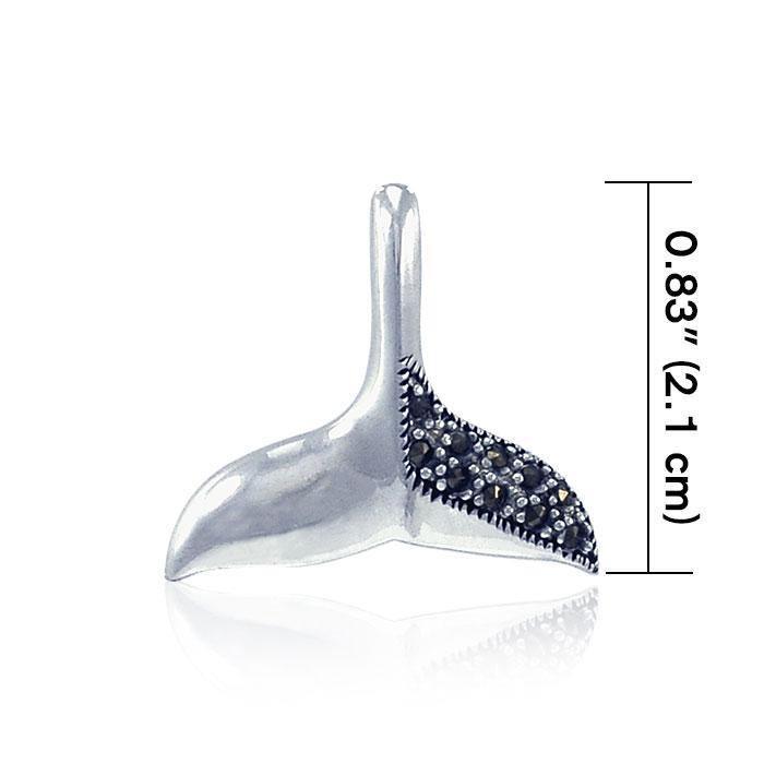 Marcasite Whale Tail Silver Pendant TP296 Pendant