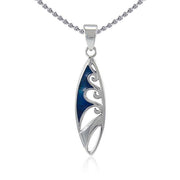 Wave-designed Surfboard ~ Sterling Silver Pendant Jewelry TP3052 Pendant