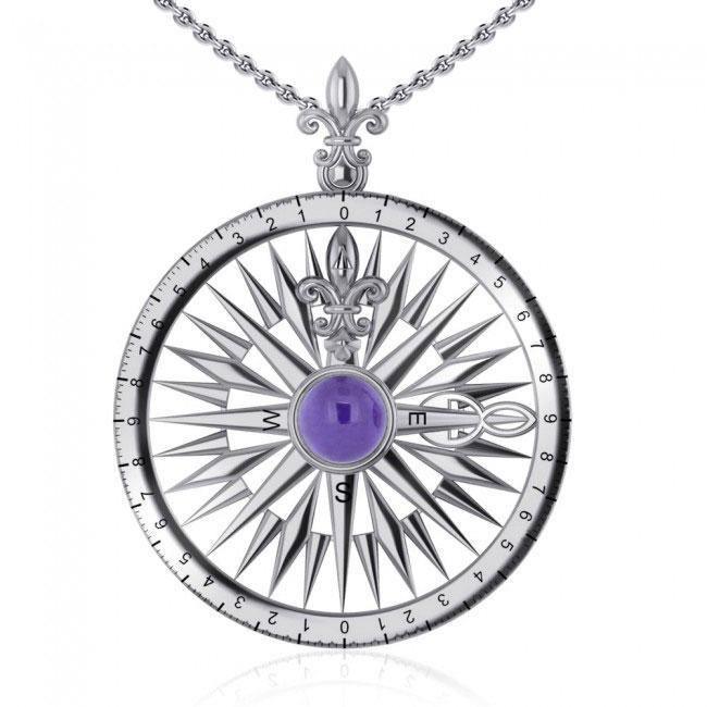 Follow the Compass of your life ~ Sterling Silver Pendant with Gemstone TP3152 Pendant