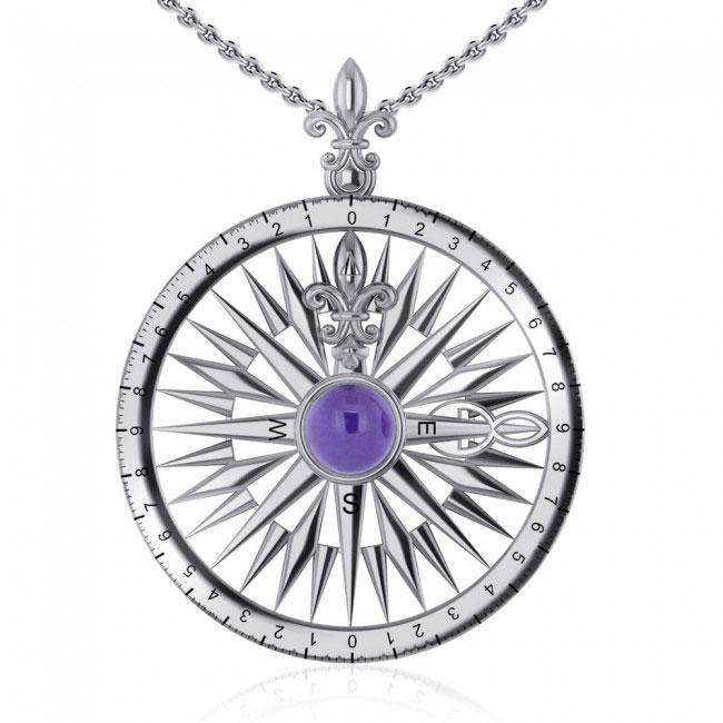 Follow the Compass of your life ~ Sterling Silver Pendant with Gemstone TP3152 Pendant
