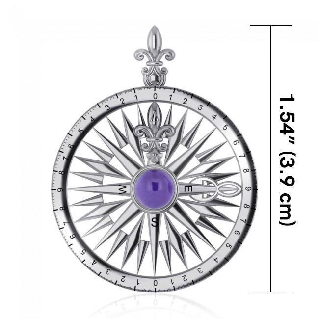 Follow the Compass of your life ~ Sterling Silver Pendant with Gemstone TP3152 Pendant