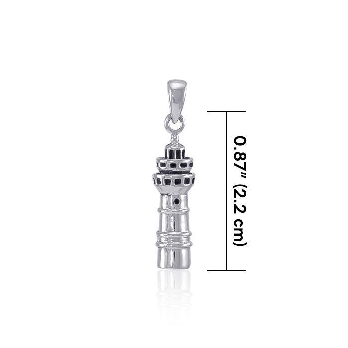 The Majestic Three-tiered Lighthouse ~ Sterling Silver Jewelry Pendant TP3157 Pendant