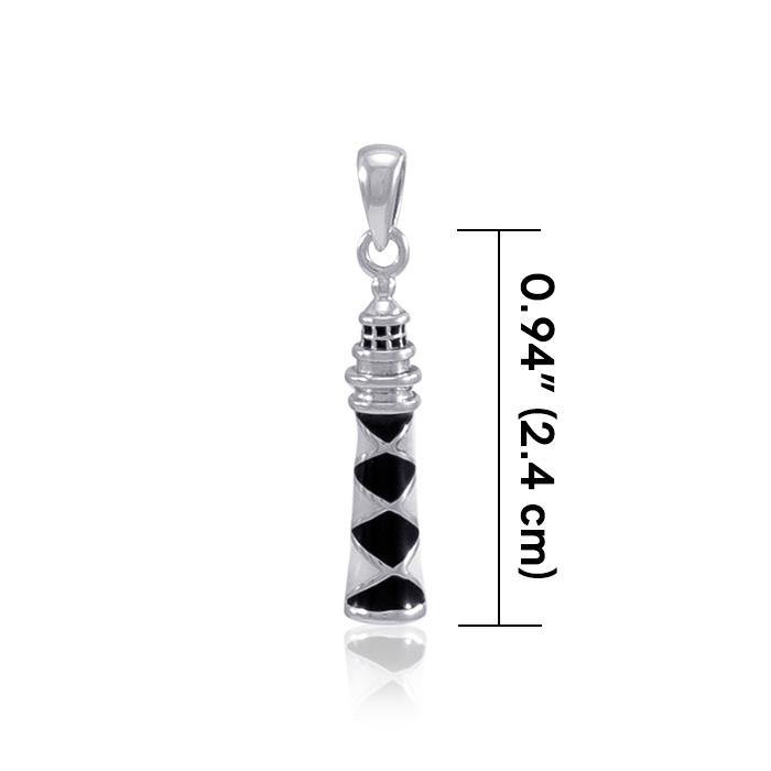 Cape Lookout Lighthouse ~ Sterling Silver Jewelry Pendant TP3168 Pendant