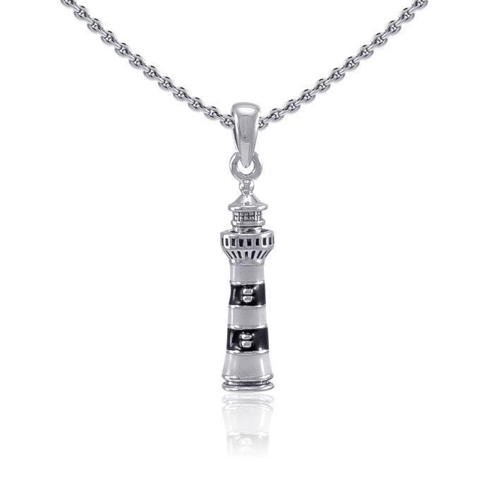 Bodie Island Lighthouse ~ Sterling Silver Jewelry Pendant TP3169 Pendant