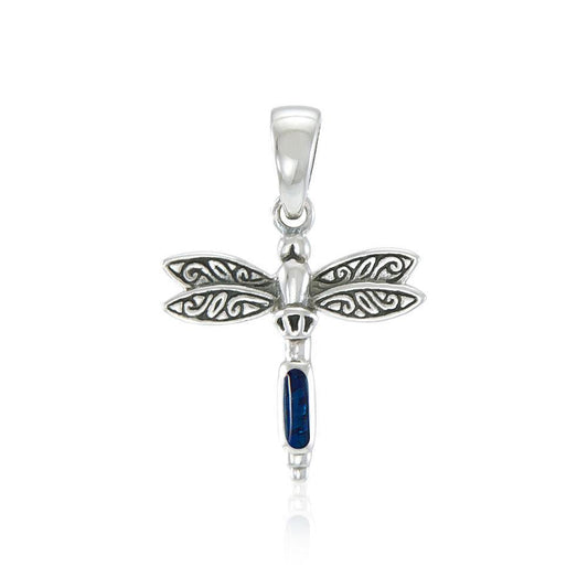 Dragonfly and Gem Silver Pendant TP3177 Pendant