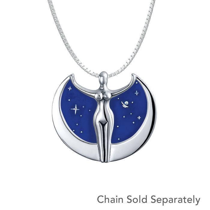 Oberon Zell Astra Star Goddess Pendant with Enamel TP3198 Pendant