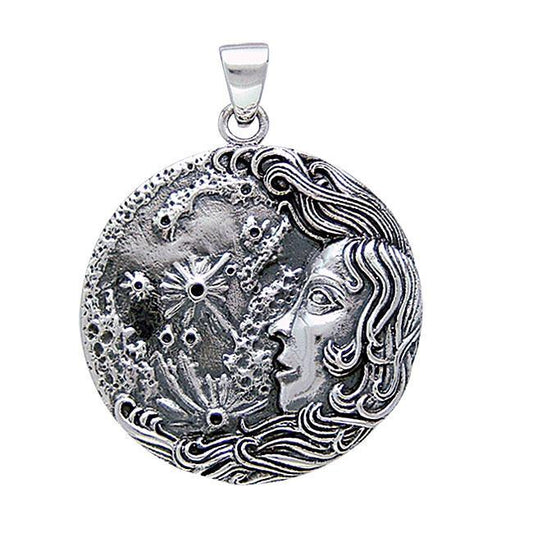 Moon Goddess Silver Pendant By Oberon Zell TP3202 Pendant