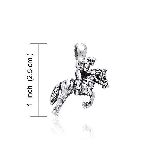 Horse with Jockey Silver Pendant TP3210 Pendant