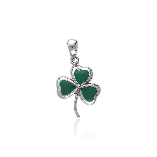 Celtic Shamrock Silver Pendant with Enamel TP3259 Pendant