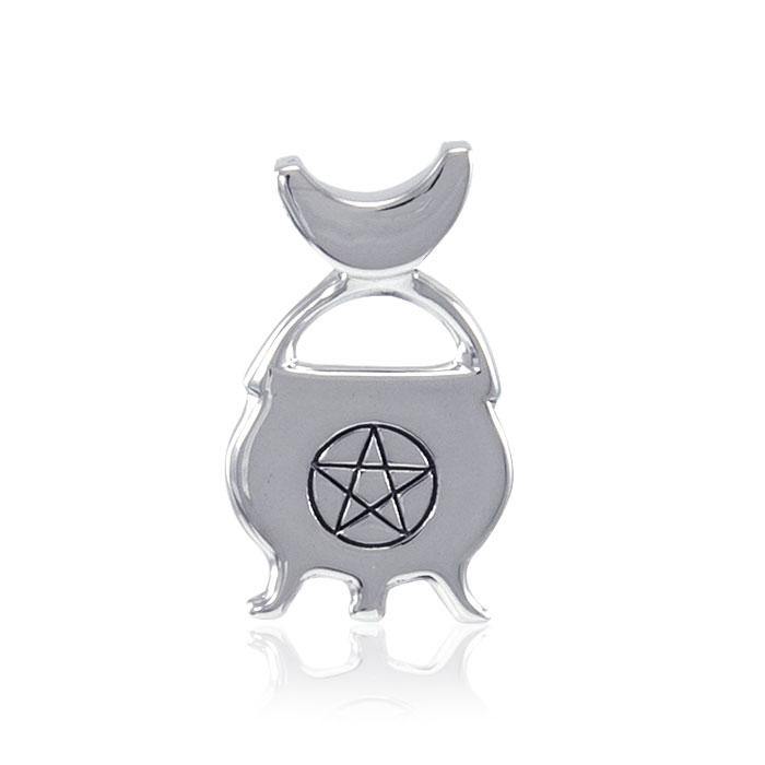 Cook up some magick in the witches cauldron ~ Sterling Silver Jewelry Pendant TP3279 Pendant