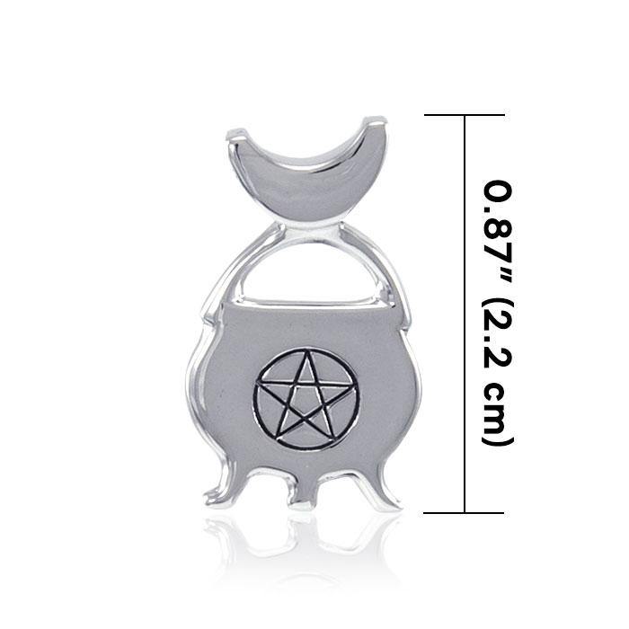 Cook up some magick in the witches cauldron ~ Sterling Silver Jewelry Pendant TP3279 Pendant