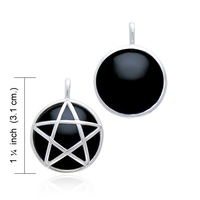 Dimensional Magick ~  Sterling Silver Pentacle and Inlaid Stone Pendant TP3379 Pendant
