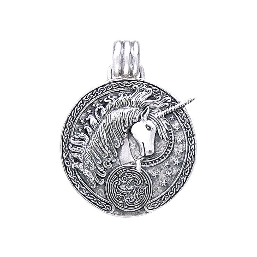 Silver Celtic Unicorn Enamel Pendant TP3432 Pendant