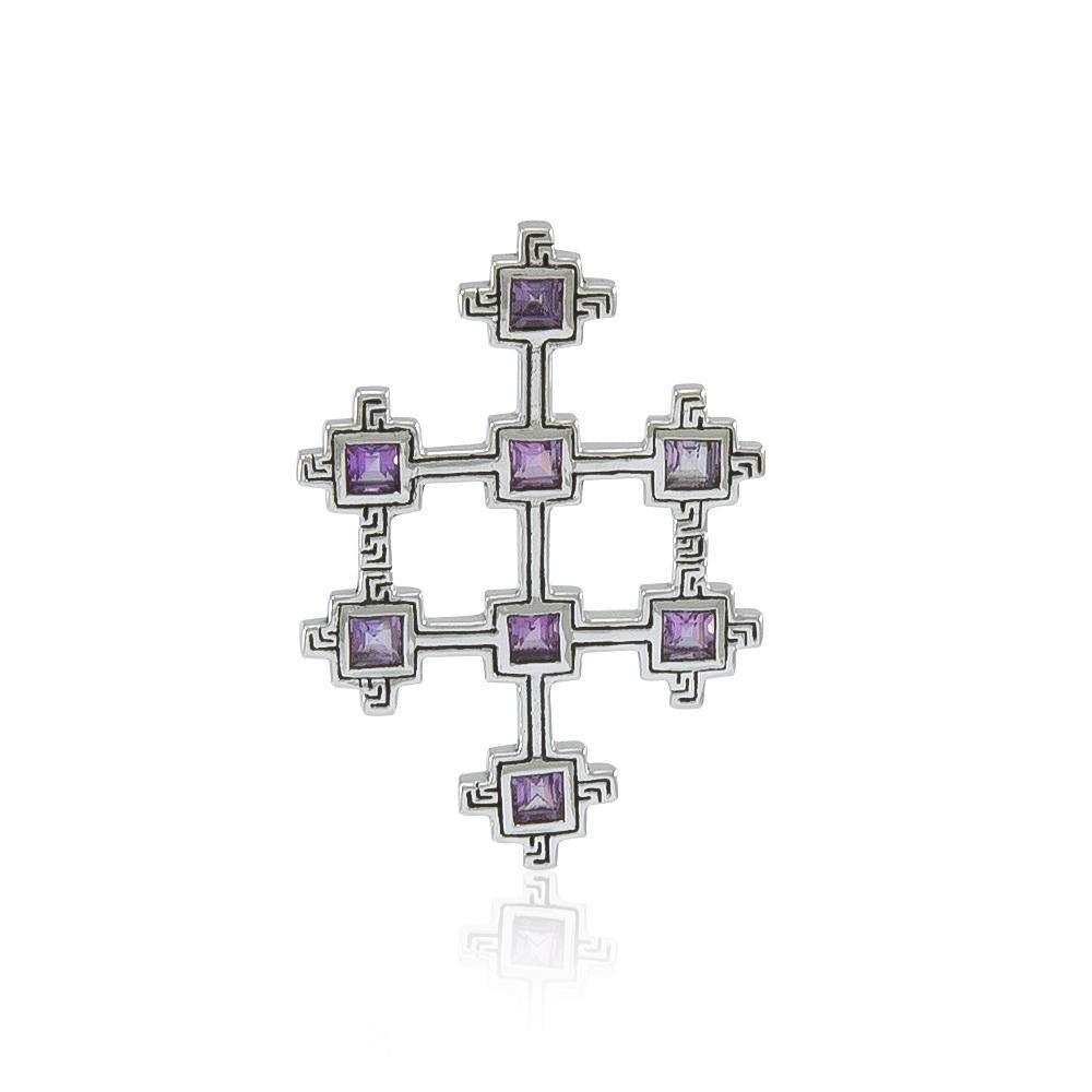 Book of Durrow Celtic Cross Silver Pendant TP3454 Pendant