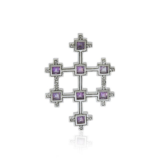 Book of Durrow Celtic Cross Silver Pendant TP3454 Pendant