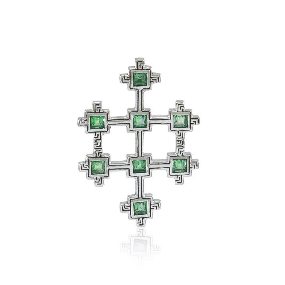 Book of Durrow Celtic Cross Silver Pendant TP3454 Pendant