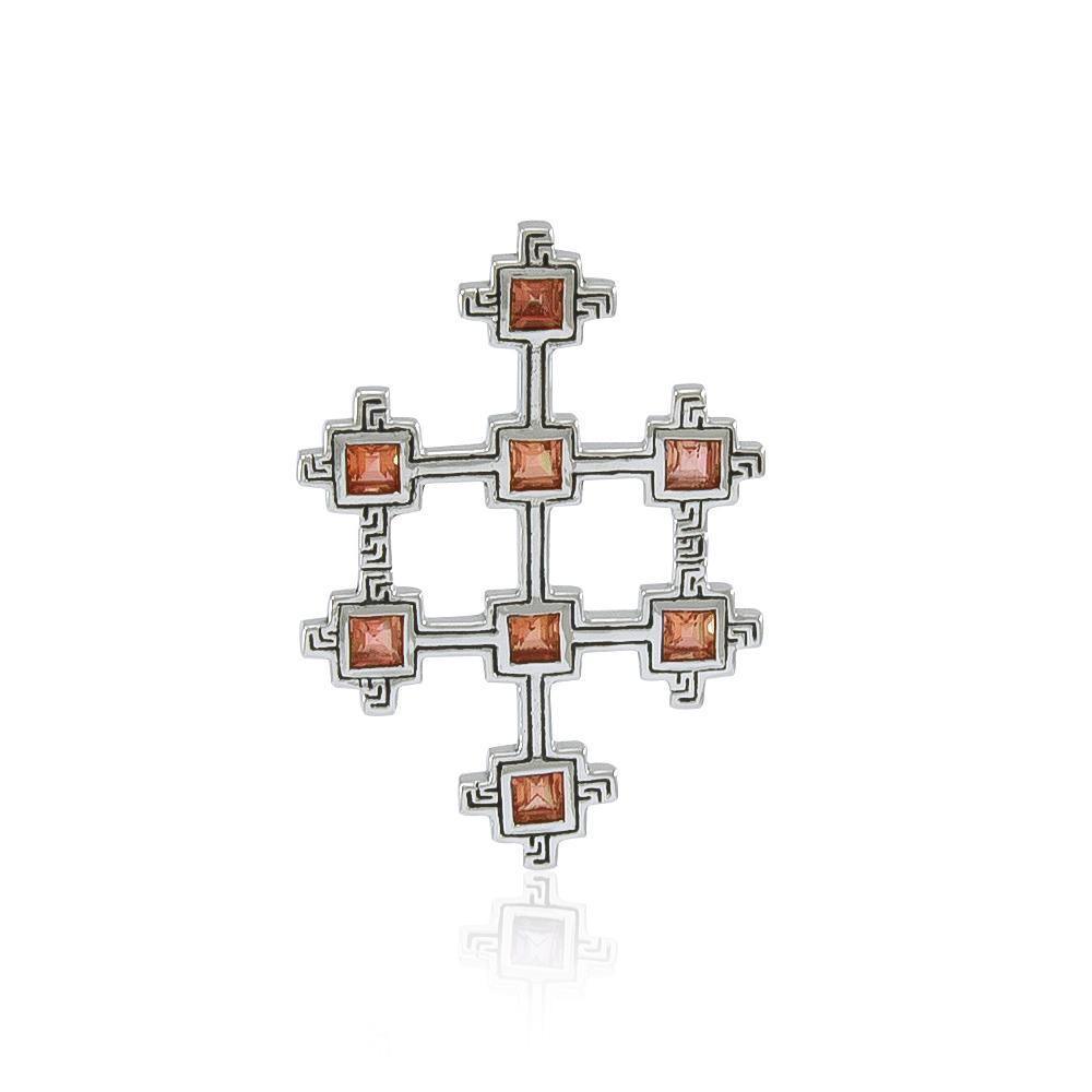 Book of Durrow Celtic Cross Silver Pendant TP3454 Pendant