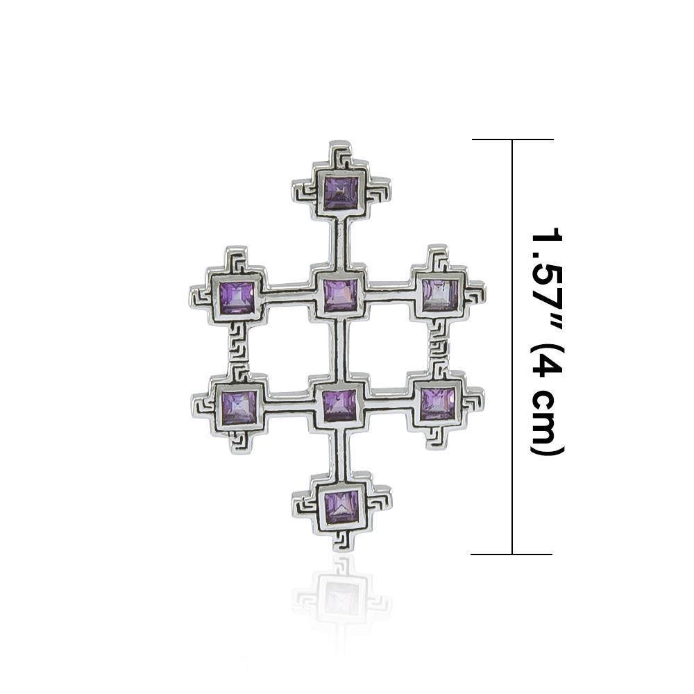 Book of Durrow Celtic Cross Silver Pendant TP3454 Pendant